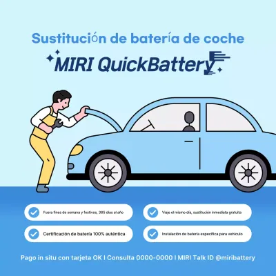 Promoción del servicio de sustitución de baterías de coche en el lugar