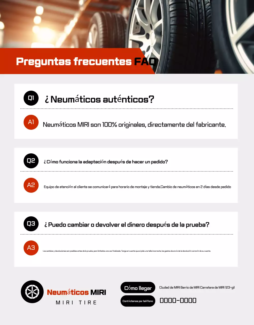 Anuncio de venta de neumáticos modernos negros para coche