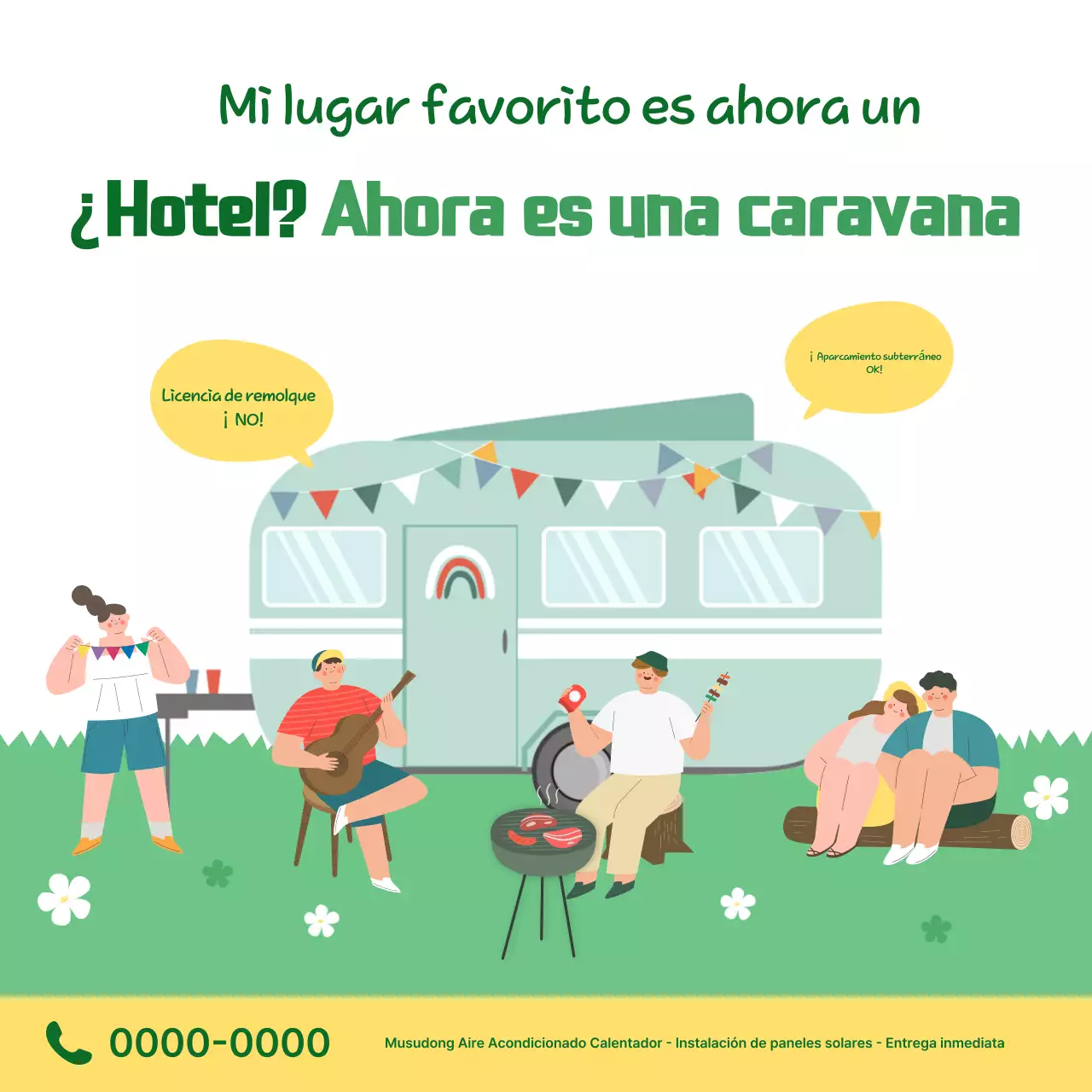 Promoción de caravanas de ilustración