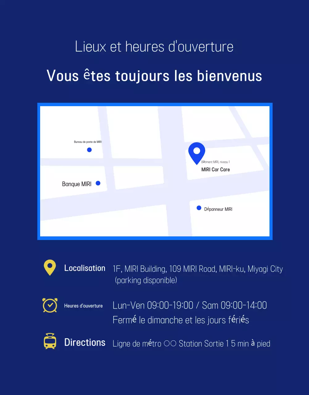 Publicité de réparation automobile moderne bleue