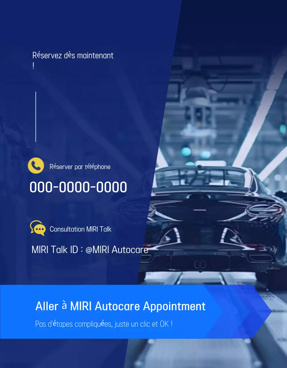 Publicité de réparation automobile moderne bleue