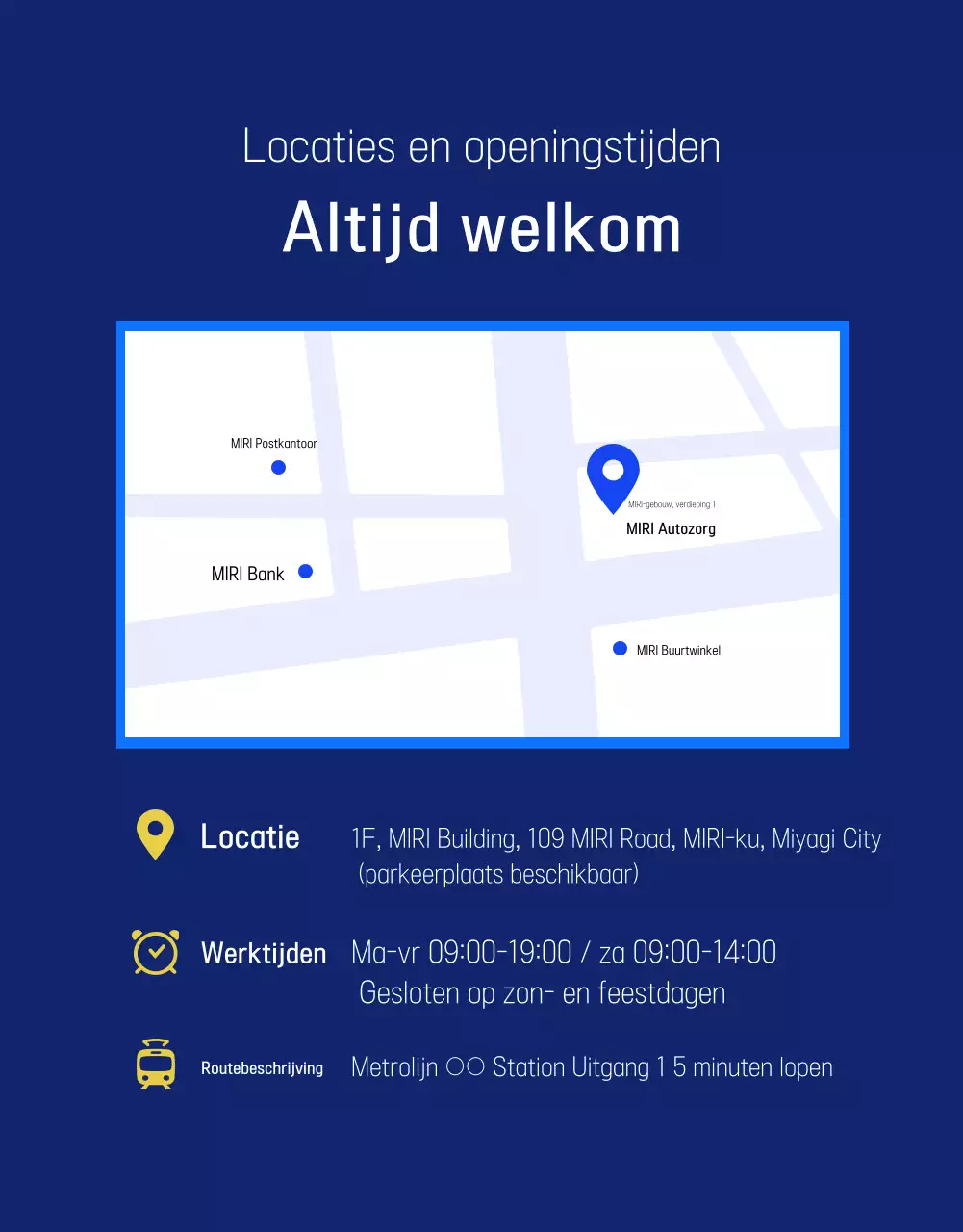 Advertentie voor blauwe moderne autoreparatie