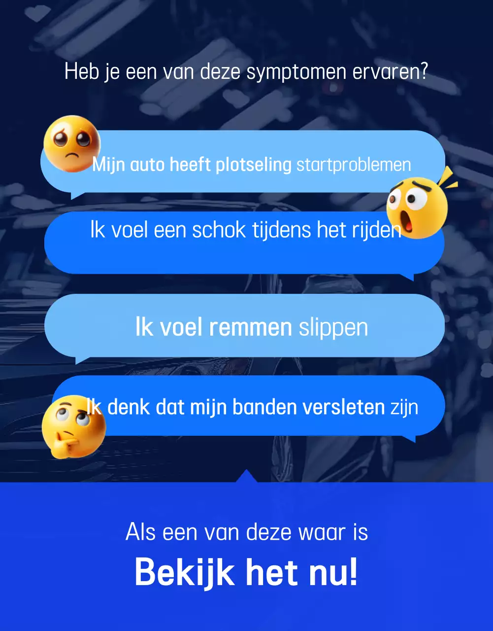 Advertentie voor blauwe moderne autoreparatie