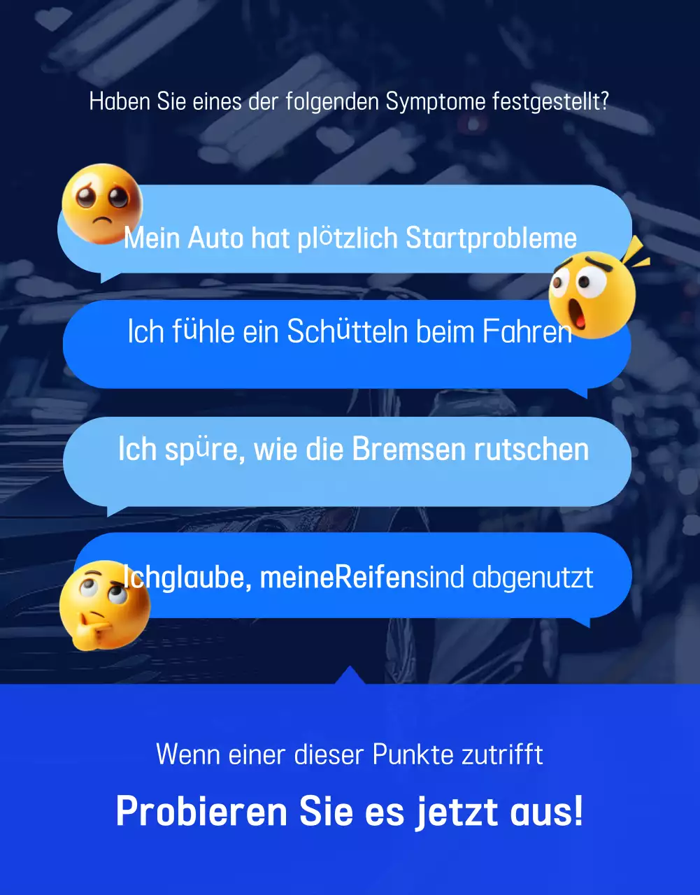 Blaue moderne Autoreparaturanzeige