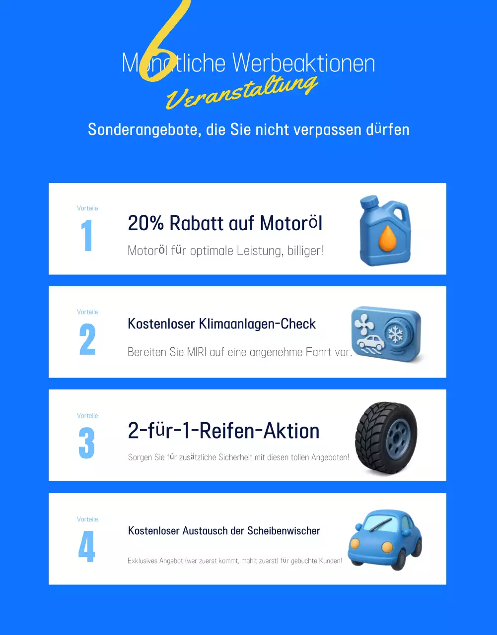 Blaue moderne Autoreparaturanzeige