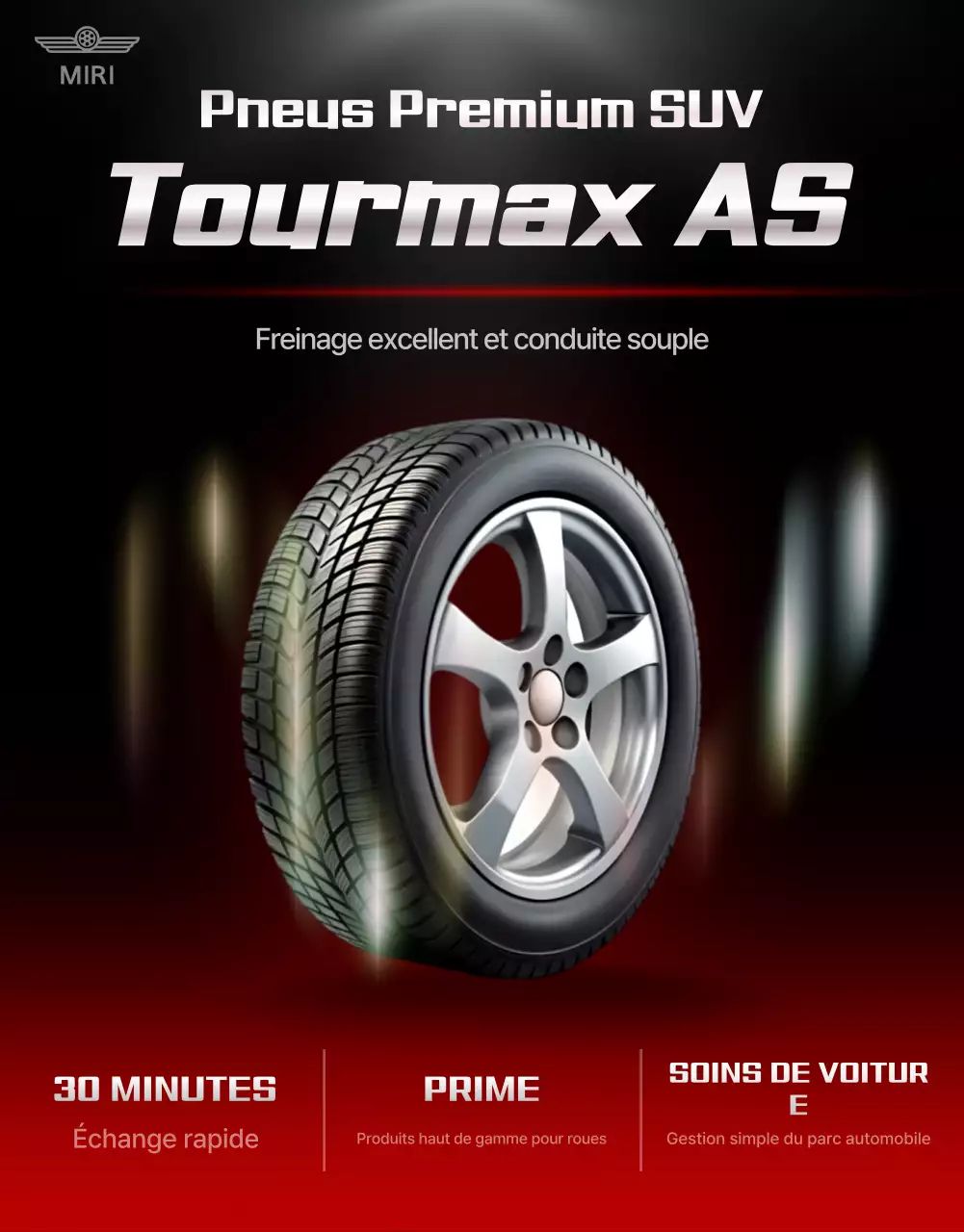 publicité pour une voiture moderne rouge