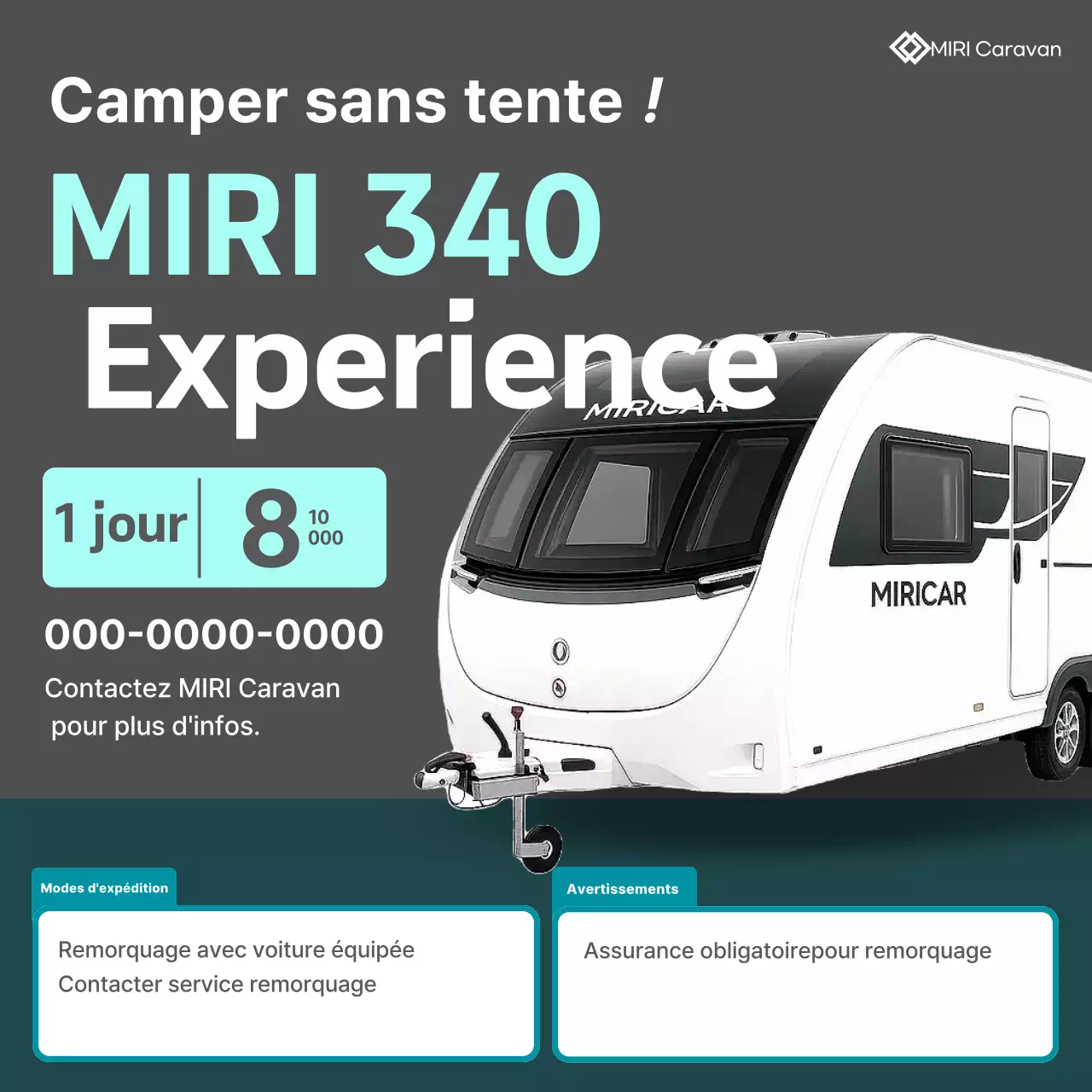 Publicité de camping Mint Modern