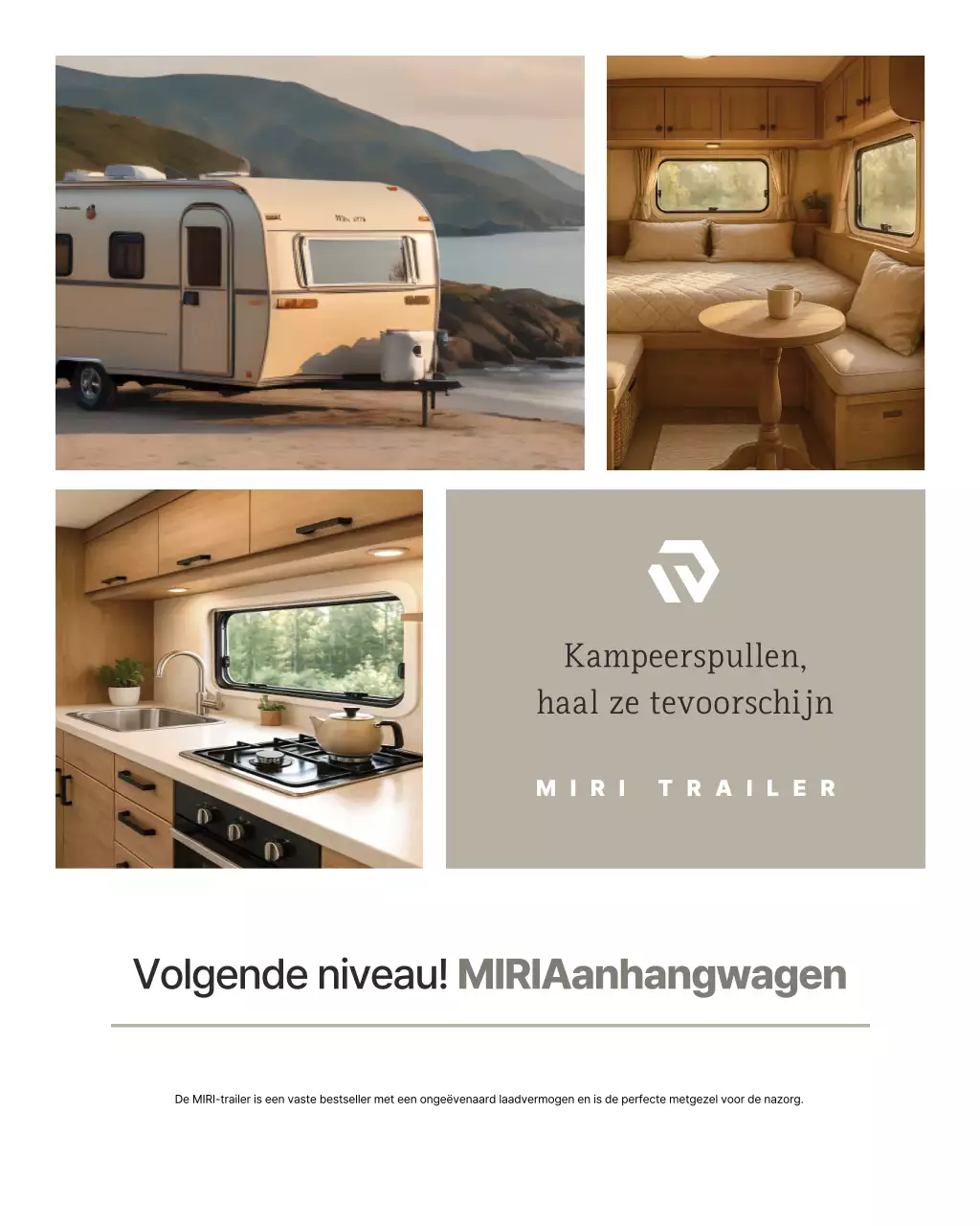 Beige moderne kampeeradvertentie