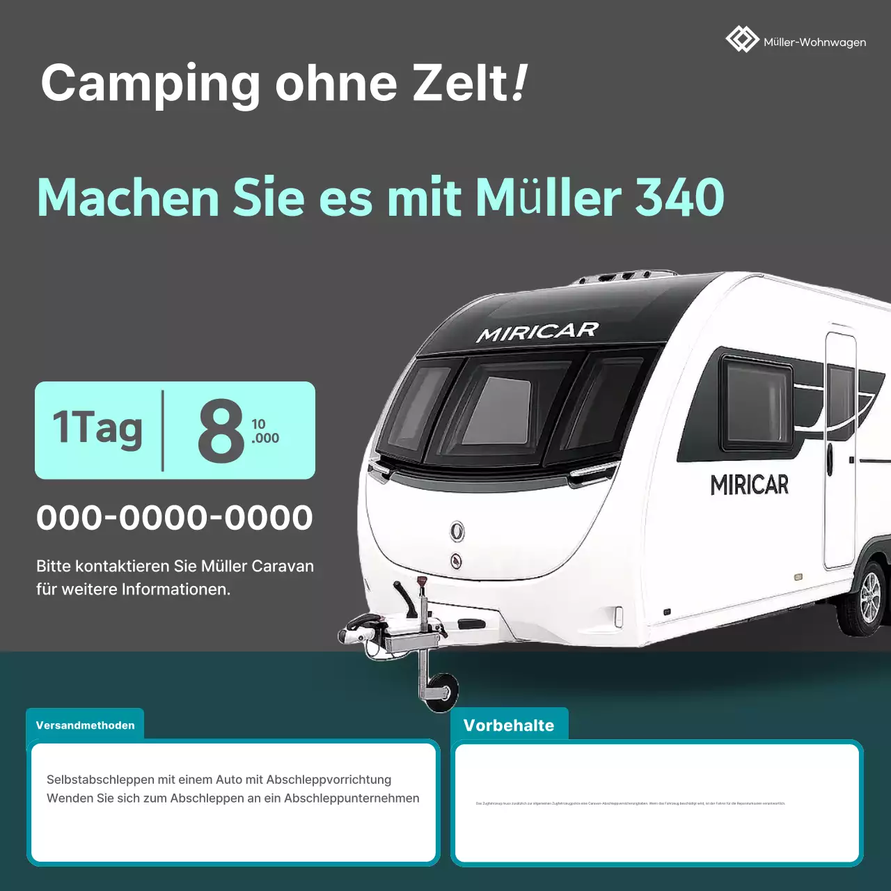 Neuwertige moderne Camping-Werbung