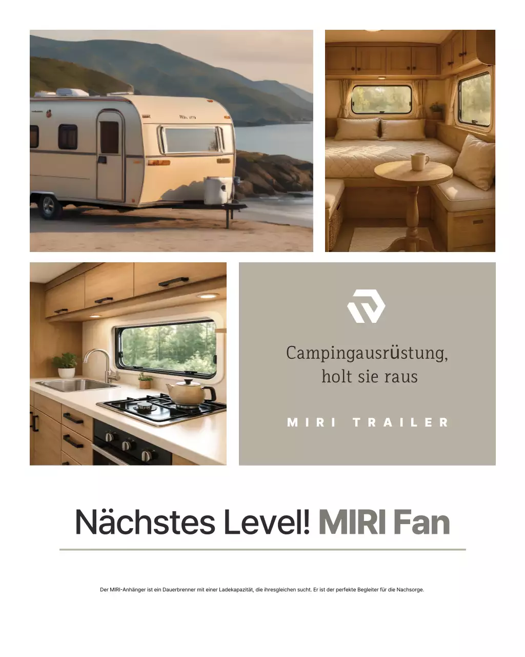 Beige moderne Camping-Werbung