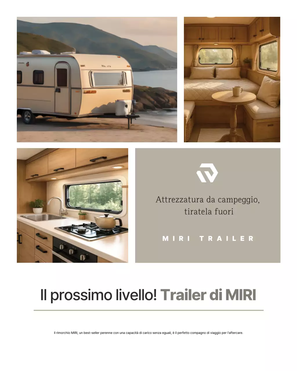 Pubblicità di campeggio moderna beige