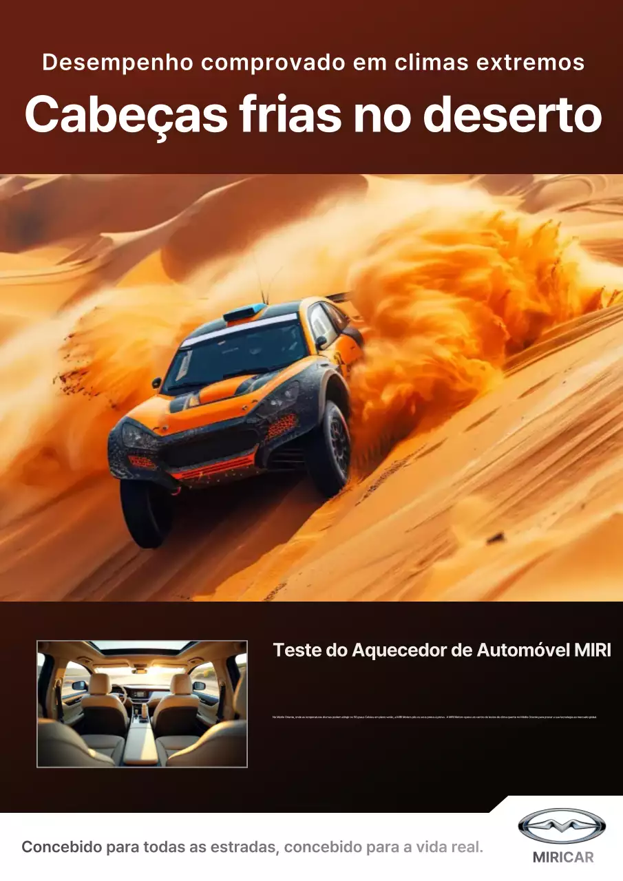 Anúncio de carro com detalhes em laranja