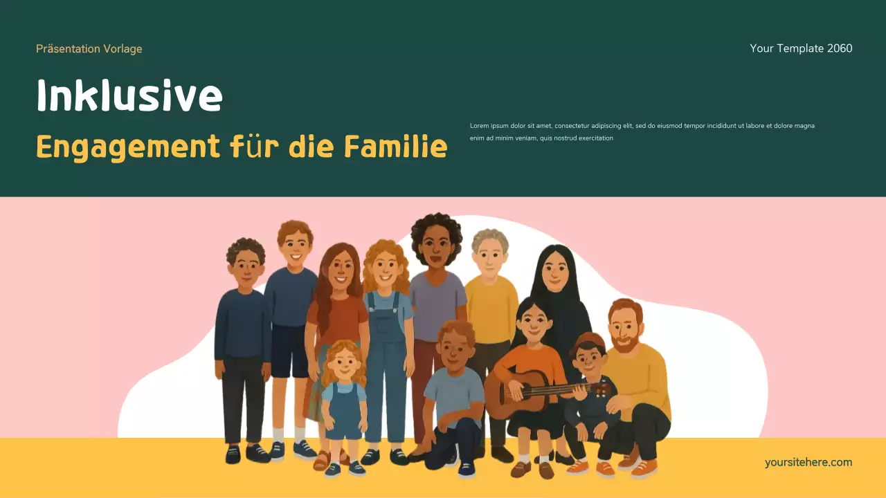 Grüne und orange moderne Familien- und Inklusivpräsentation