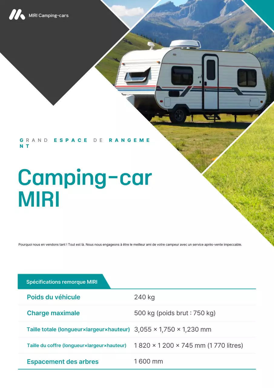 Publicité pour un camping-car vert et moderne