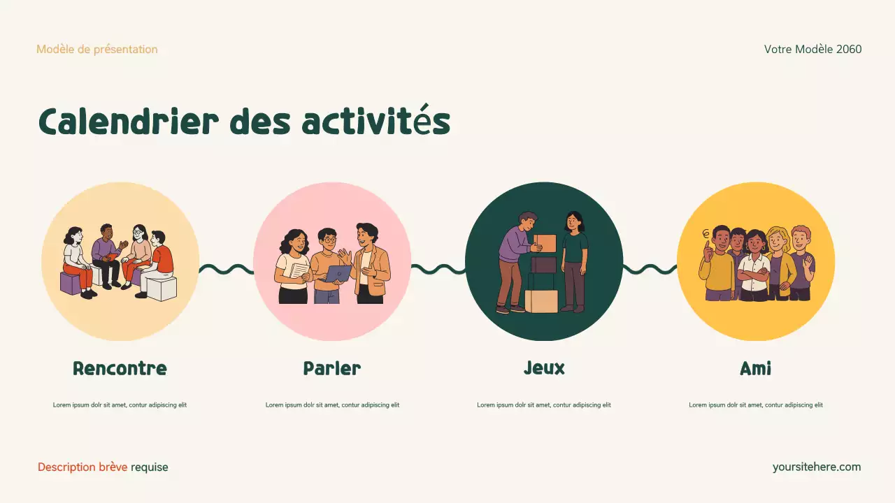 Présentation de la famille moderne et de l'inclusion verte et orange