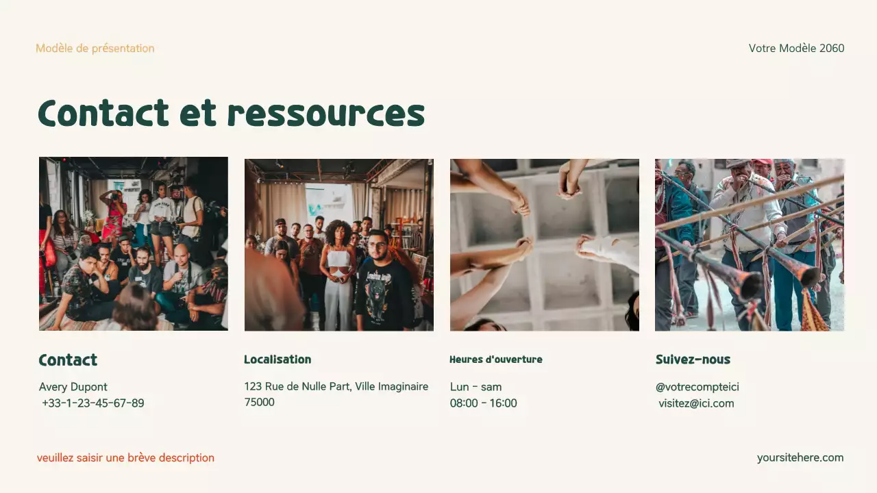 Présentation de la famille moderne et de l'inclusion verte et orange