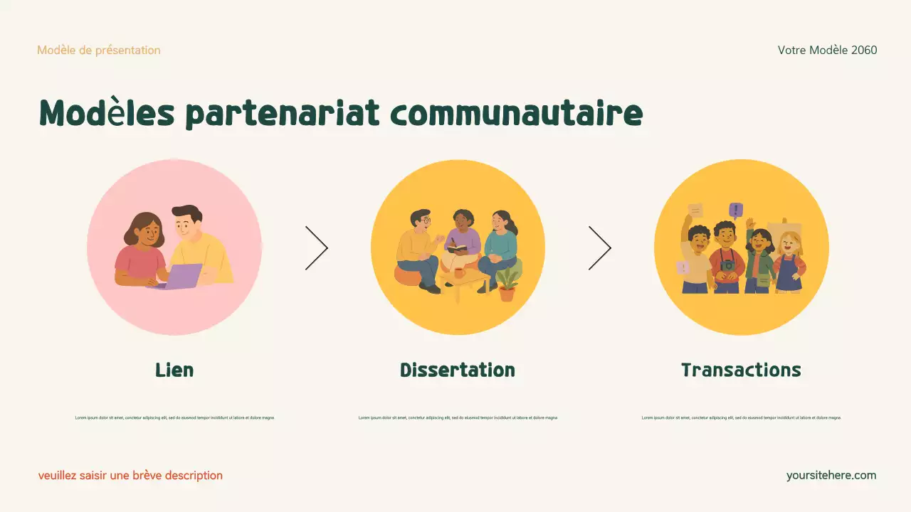 Présentation de la famille moderne et de l'inclusion verte et orange