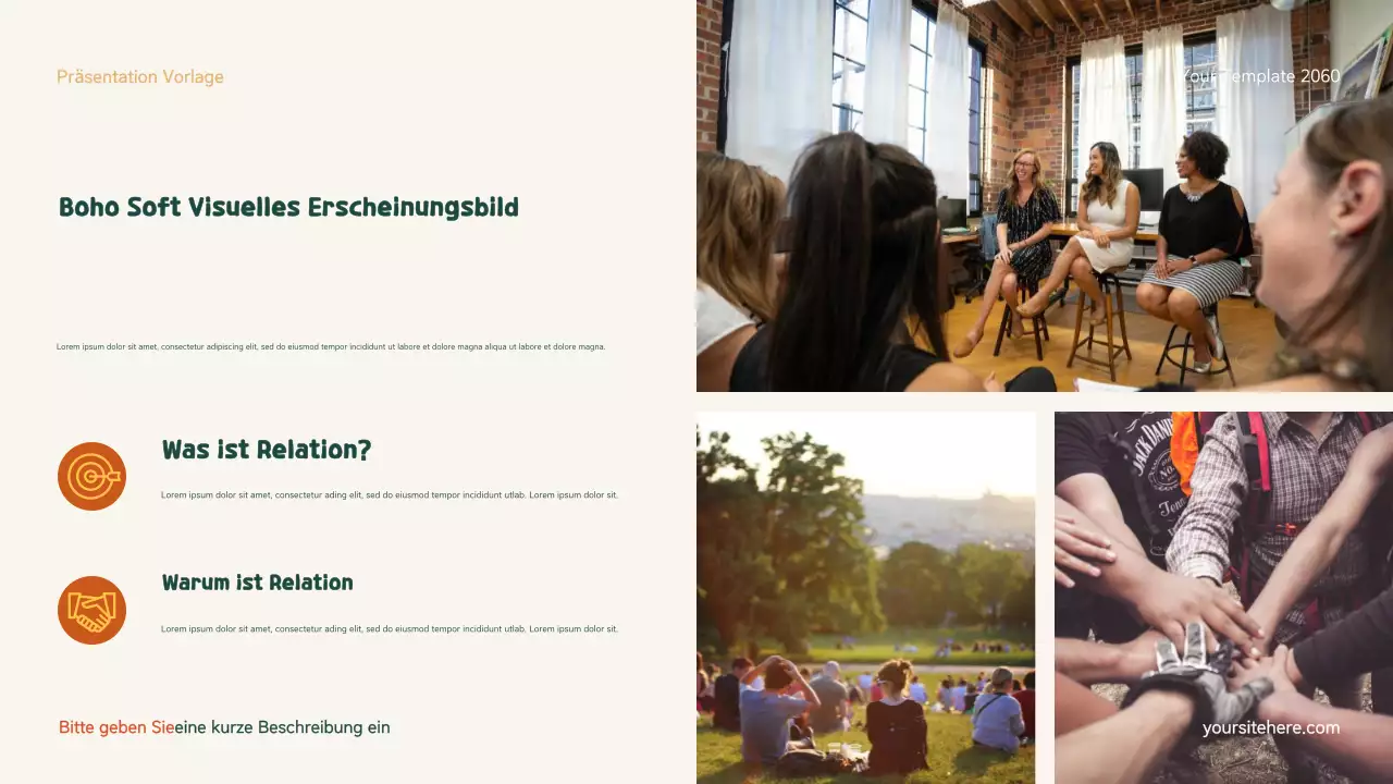 Grüne und orange moderne Familien- und Inklusivpräsentation