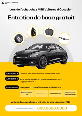 Publicité pour une voiture moderne jaune