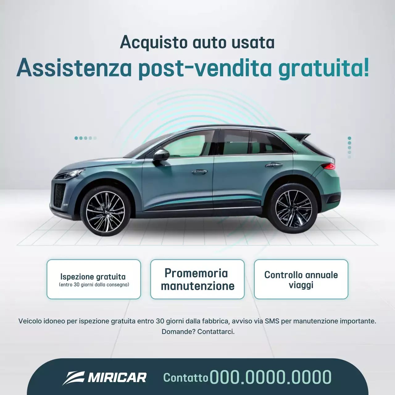 Pubblicità di un'auto moderna e menta