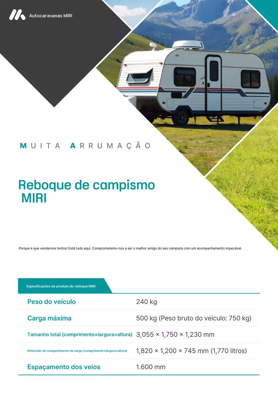 Anúncio de van camper moderna e verde