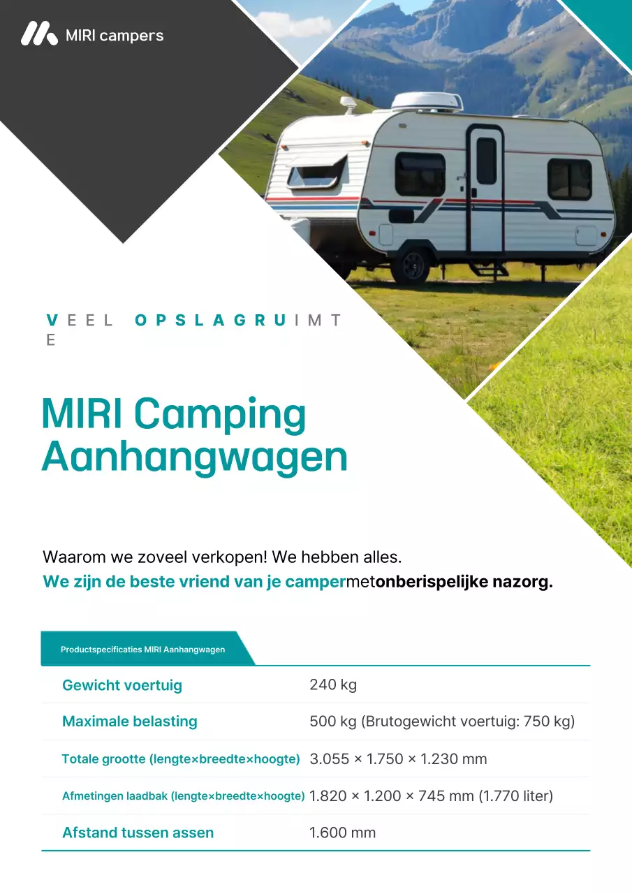 Groene moderne campervan advertentie