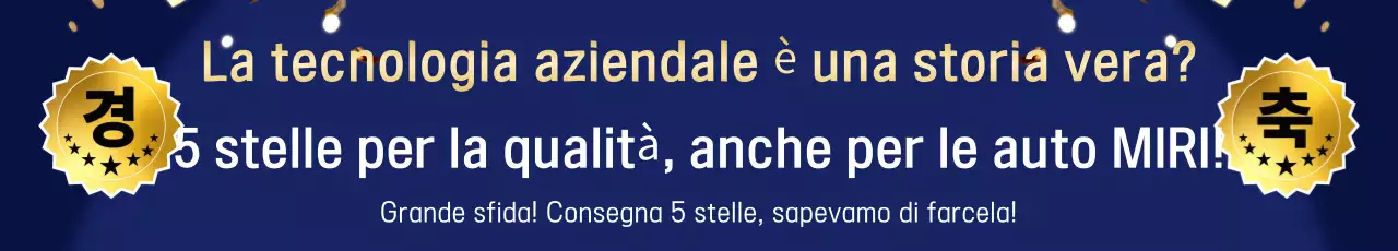 La promozione della tecnologia di qualità automobilistica evidenziata in blu e oro
