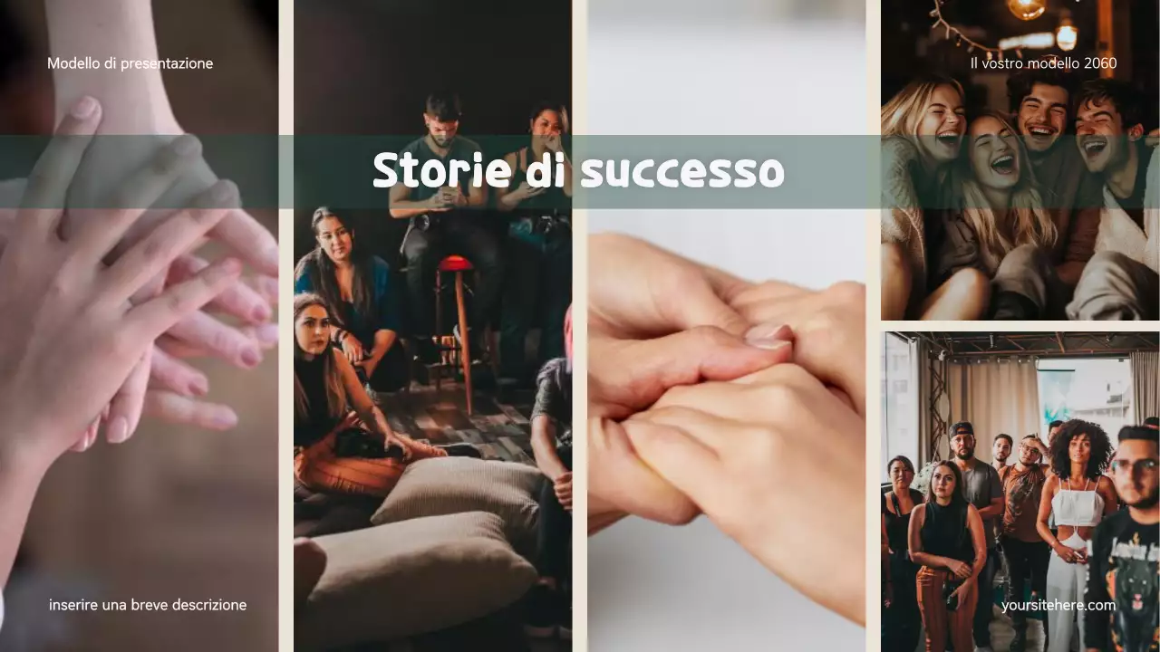 Presentazione sulla famiglia moderna e inclusiva verde e arancione