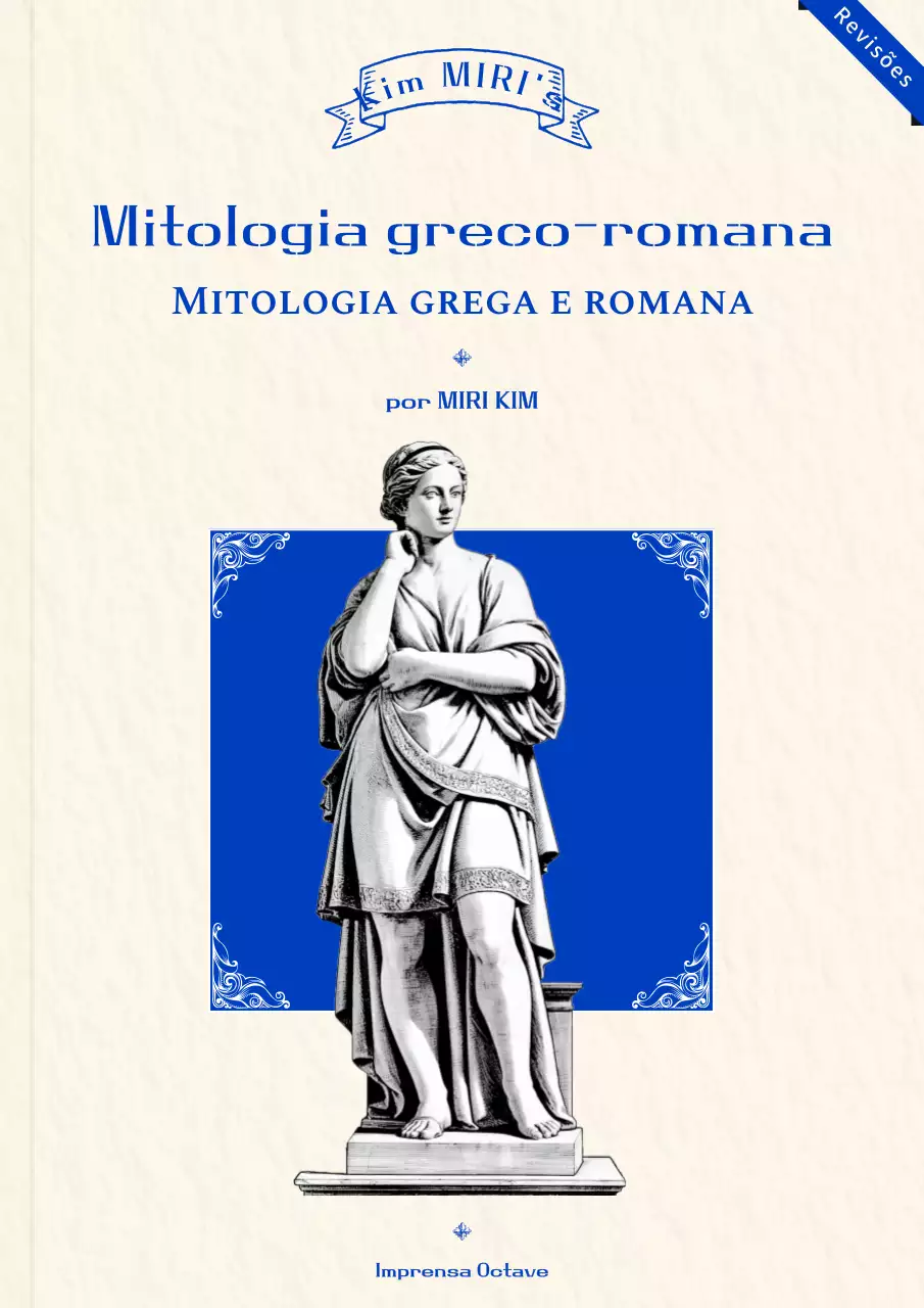 Livro didático de mitologia clássica bege