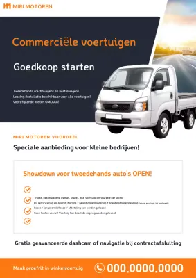 Oranje moderne auto-advertentie