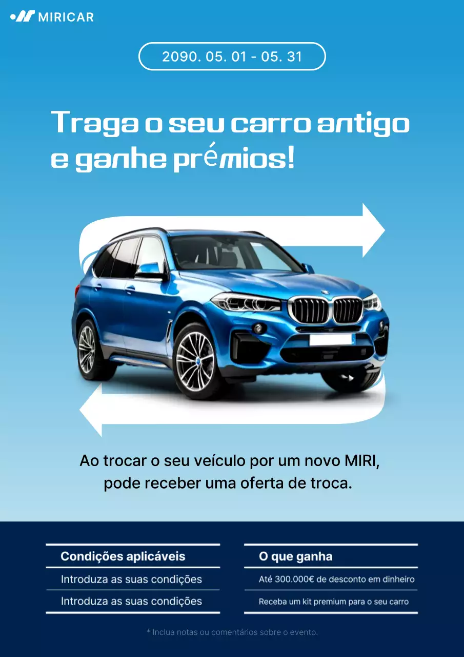 Promoção de Carro Moderno Azul