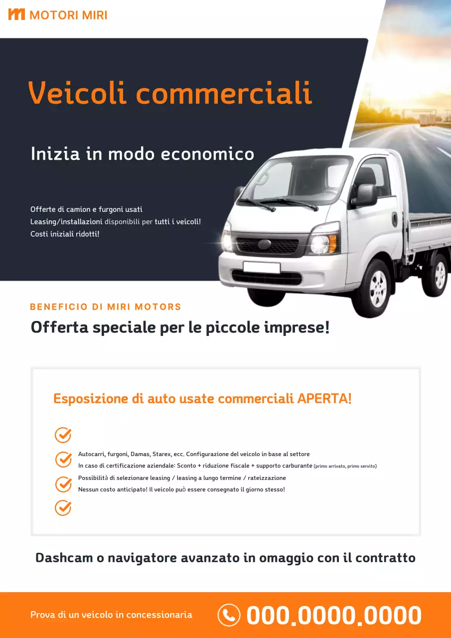 Pubblicità di un'auto moderna arancione