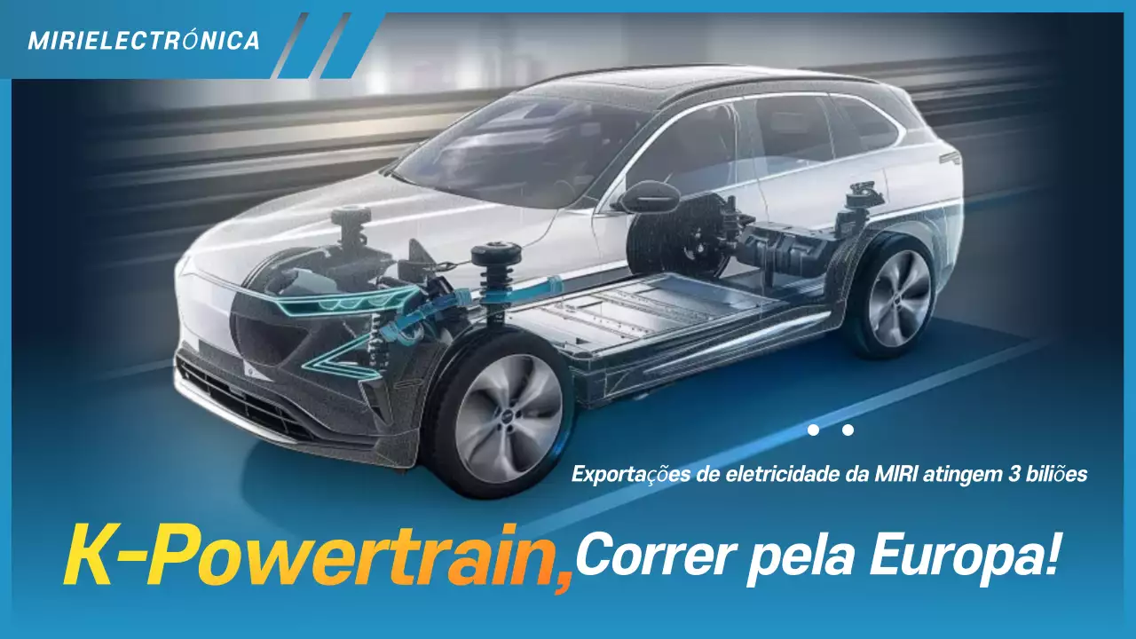 Anúncio de carro elétrico moderno azul