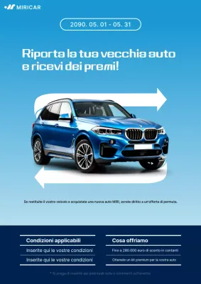 Promozione auto moderna blu