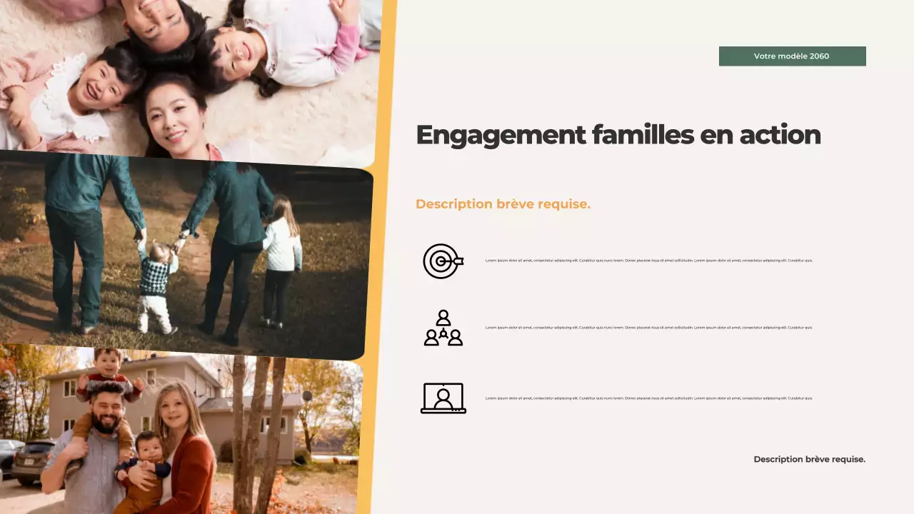 Présentation illustrée des valeurs familiales d'Orange