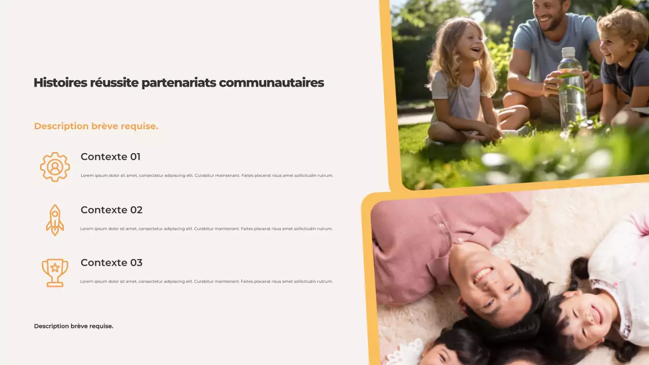 Présentation illustrée des valeurs familiales d'Orange