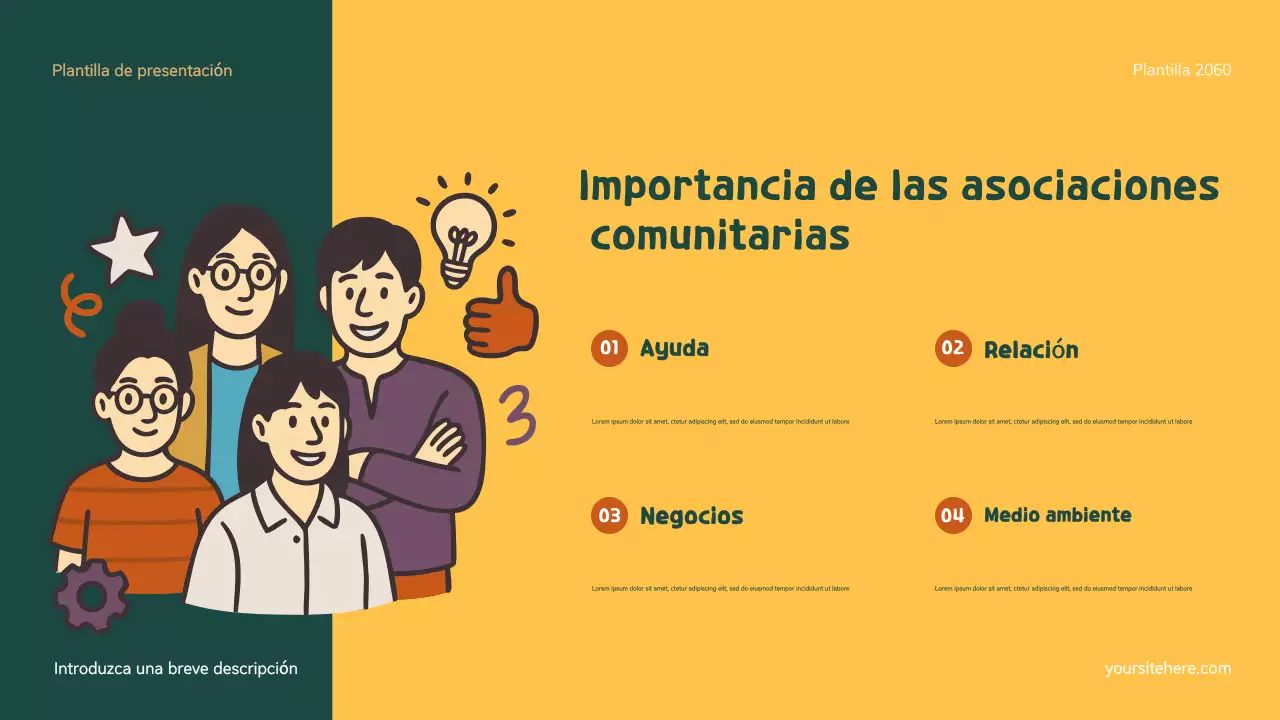 Presentación sobre la familia moderna y la inclusión en verde y naranja