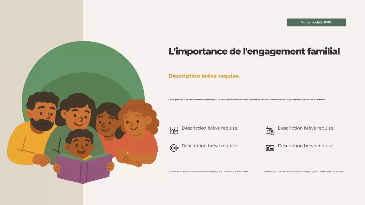 Présentation illustrée des valeurs familiales d'Orange