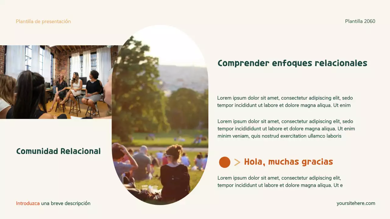Presentación sobre la familia moderna y la inclusión en verde y naranja
