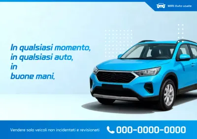 Annuncio di auto usata moderna blu
