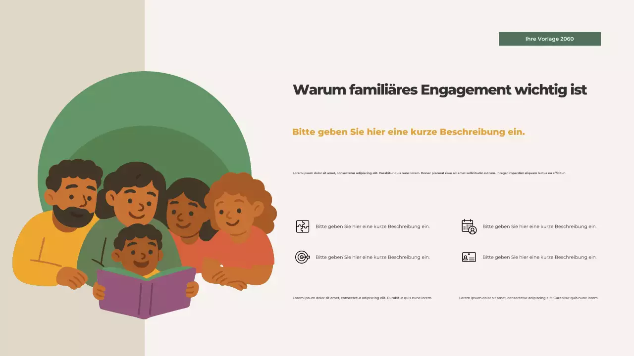 Orange Illustrierte Familienwerte Präsentation