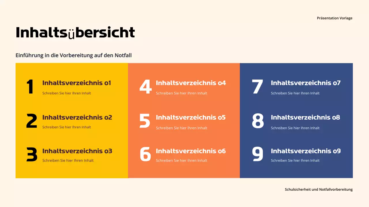 Orange Professional Sicherheit in der Schule Präsentation