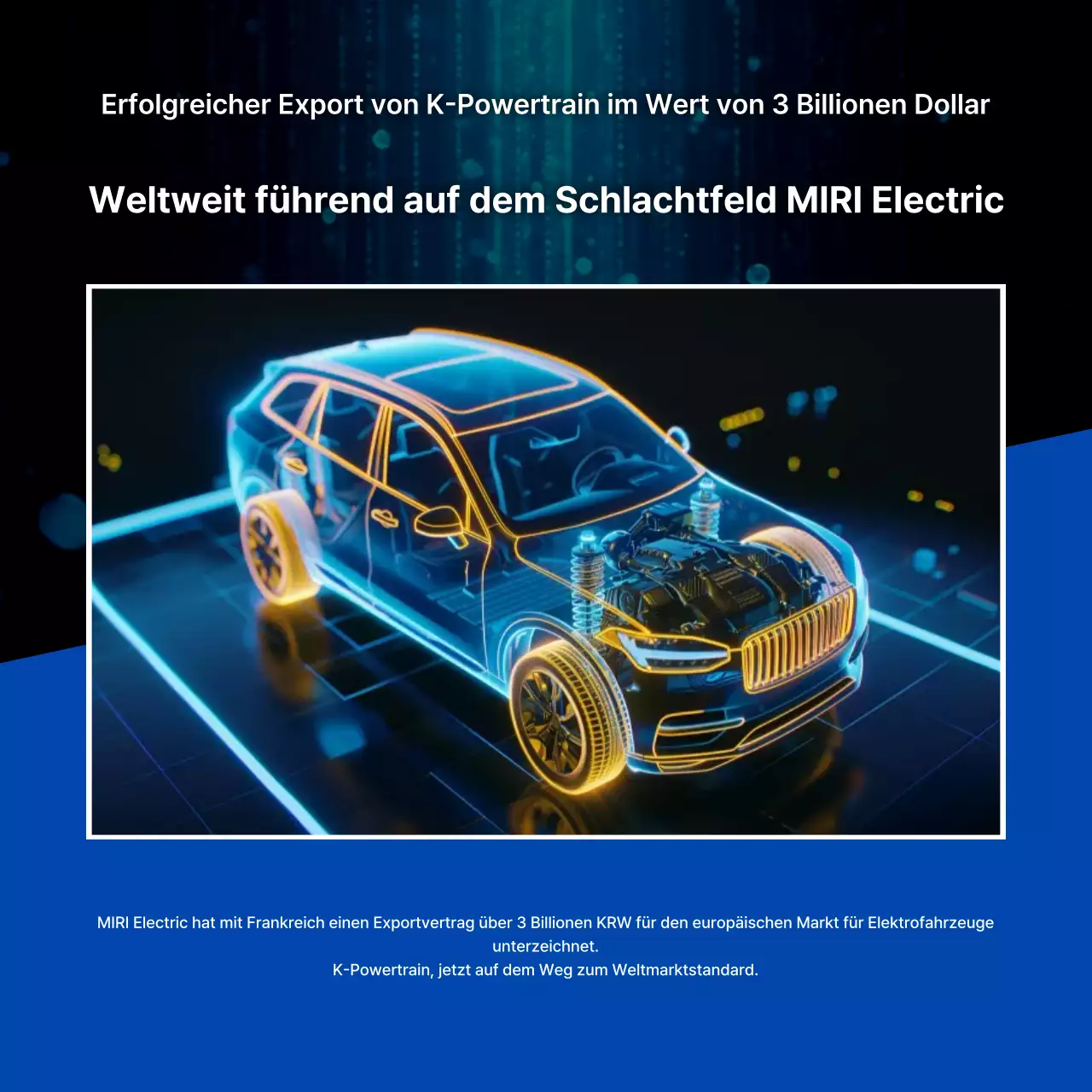 Blaue Cyber-Auto-Werbung