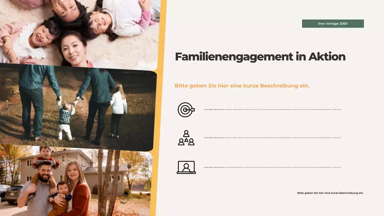 Orange Illustrierte Familienwerte Präsentation