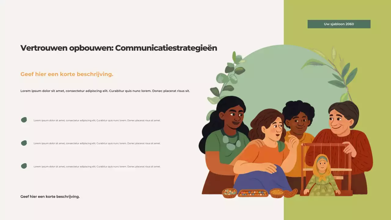 Presentatie over oranje geïllustreerde familiewaarden