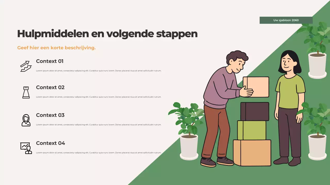 Presentatie over oranje geïllustreerde familiewaarden