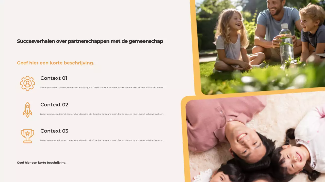 Presentatie over oranje geïllustreerde familiewaarden