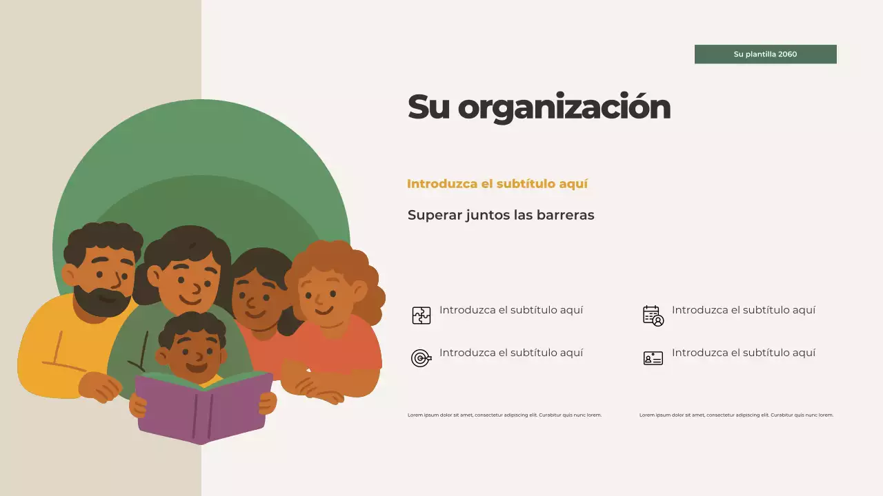 Presentación ilustrada de los valores familiares de Orange