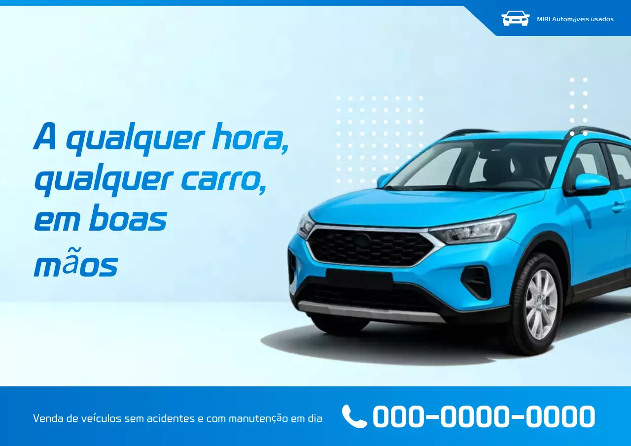 Anúncio de carro usado moderno azul