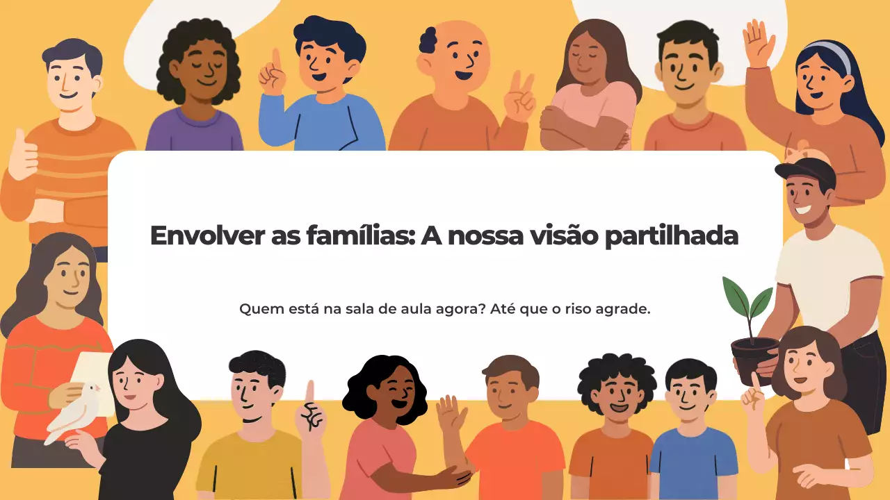 Apresentação de Valores Familiares Ilustrados em Laranja